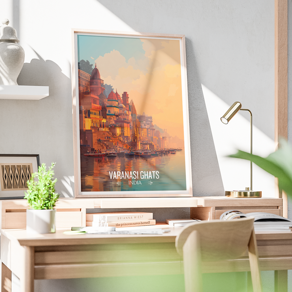 Varanasi Ghats - Uttar Paradesh - India - Travel Wall Art Print Poster - Art Print - Travel Art Poster