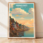Vibrant Varanasi Ghats - Uttar Paradesh - India - Travel Wall Art Print Poster - Art Print - Travel Art Poster