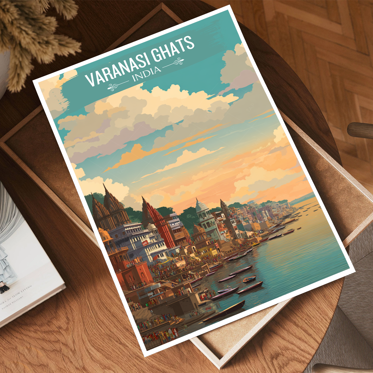 Vibrant Varanasi Ghats - Uttar Paradesh - India - Travel Wall Art Print Poster - Art Print - Travel Art Poster