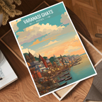 Vibrant Varanasi Ghats - Uttar Paradesh - India - Travel Wall Art Print Poster - Art Print - Travel Art Poster