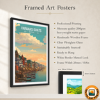Vibrant Varanasi Ghats - Uttar Paradesh - India - Travel Wall Art Print Poster - Art Print - Travel Art Poster