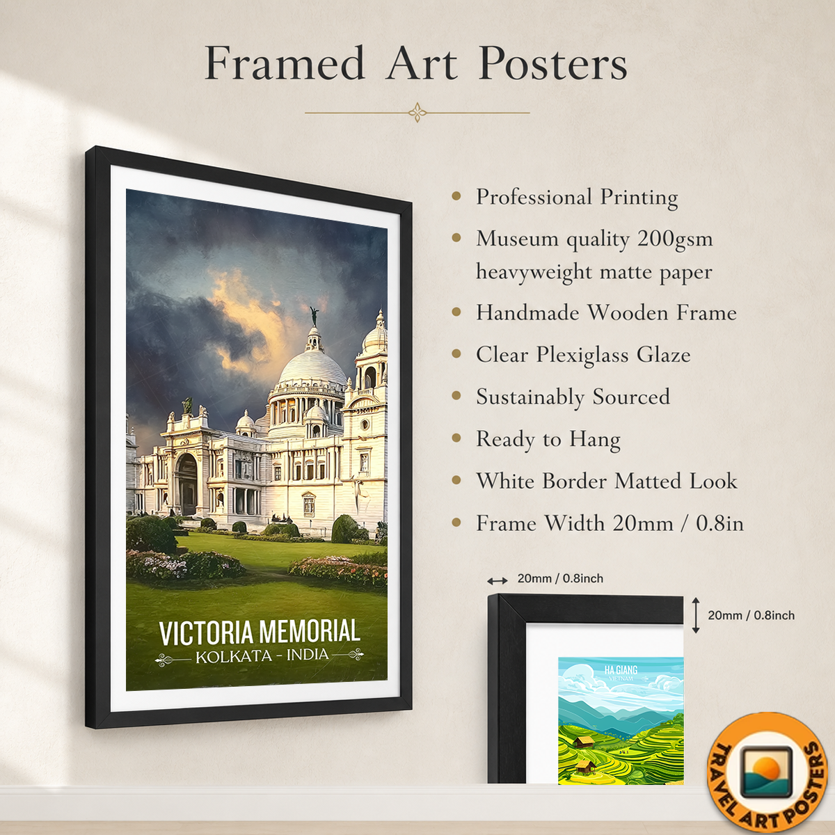 Victoria Memorial - Kolkata - India - Travel Wall Art Print Poster - Art Print - Travel Art Poster