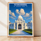 Historical Victoria Memorial - Kolkata - India - Travel Wall Art Print Poster - Art Print - Travel Art Poster