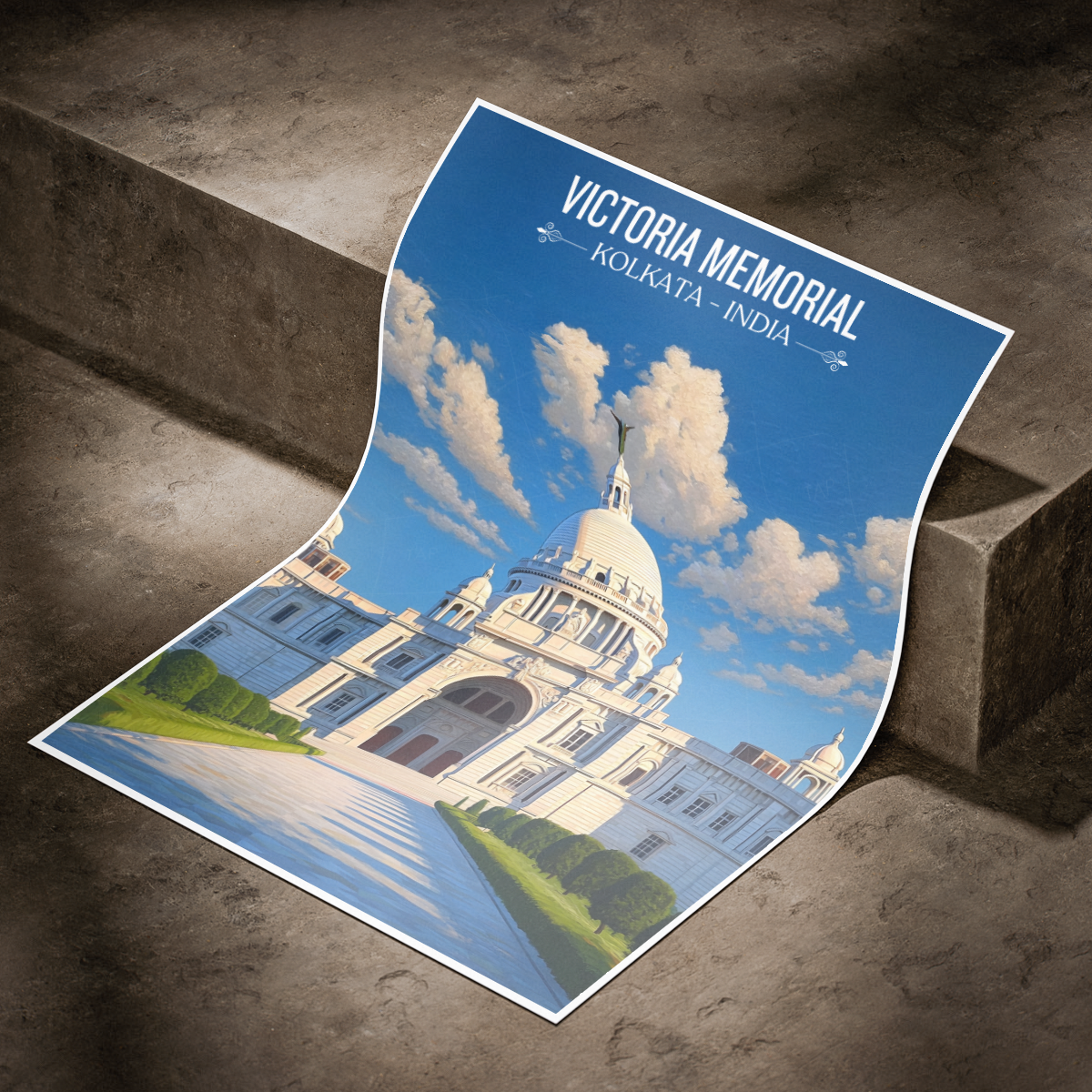 Historical Victoria Memorial - Kolkata - India - Travel Wall Art Print Poster - Art Print - Travel Art Poster