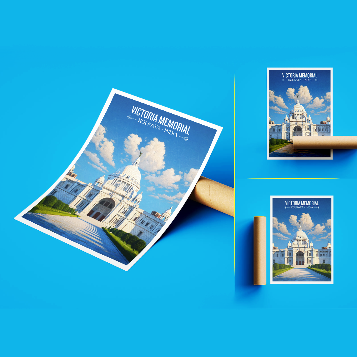 Historical Victoria Memorial - Kolkata - India - Travel Wall Art Print Poster - Art Print - Travel Art Poster