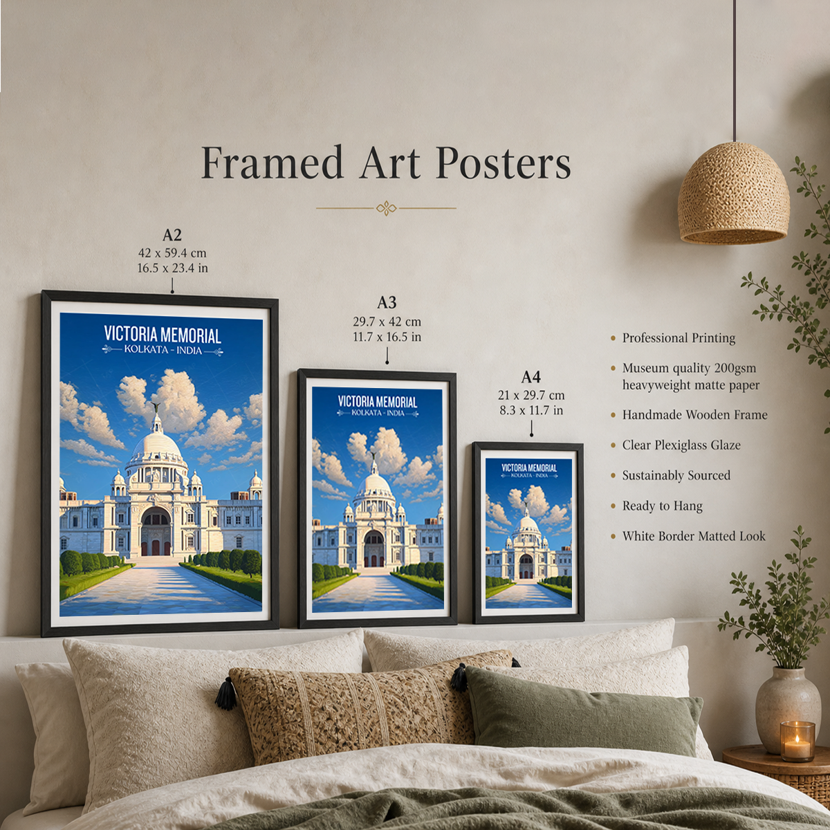 Historical Victoria Memorial - Kolkata - India - Travel Wall Art Print Poster - Art Print - Travel Art Poster
