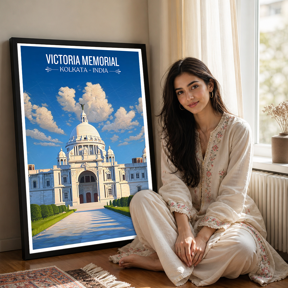 Historical Victoria Memorial - Kolkata - India - Travel Wall Art Print Poster - Art Print - Travel Art Poster