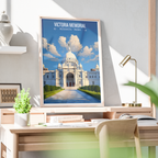 Historical Victoria Memorial - Kolkata - India - Travel Wall Art Print Poster - Art Print - Travel Art Poster