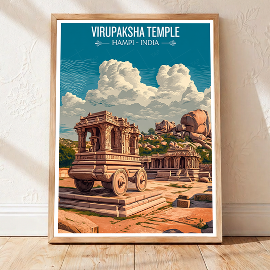 Virupaksha Temple - Hampi - India - Travel Wall Art Print Poster - Art Print - Travel Art Poster