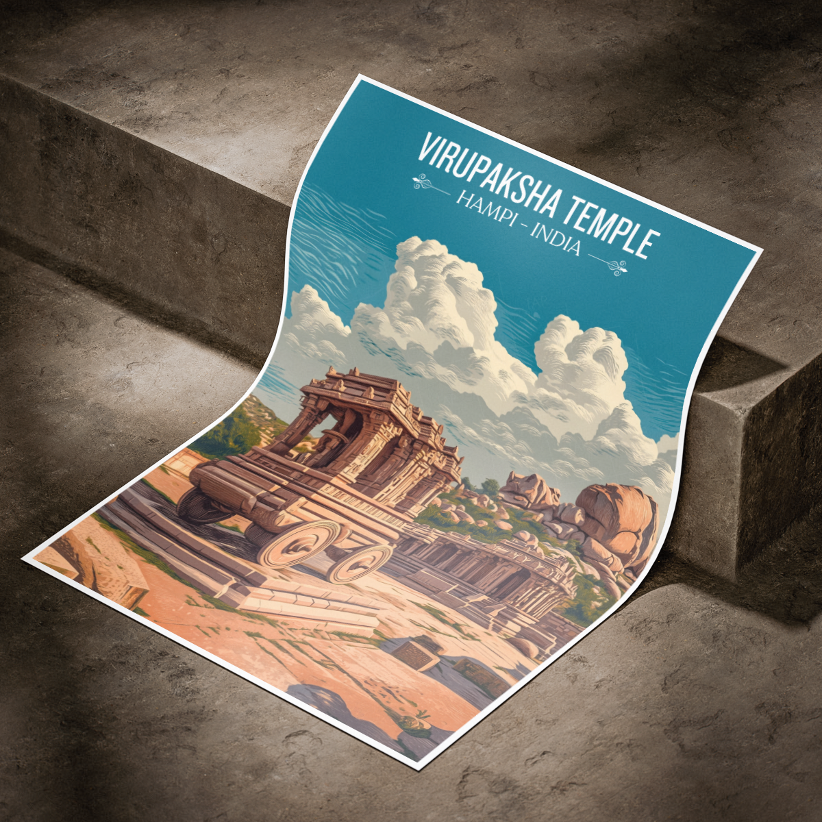 Virupaksha Temple - Hampi - India - Travel Wall Art Print Poster - Art Print - Travel Art Poster