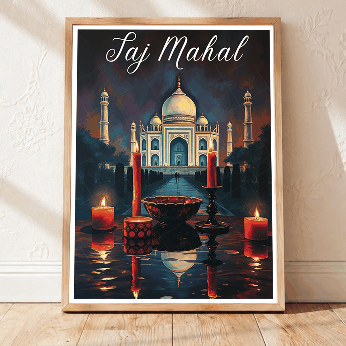 Taj Mahal travel poster – artwork presentation view 1