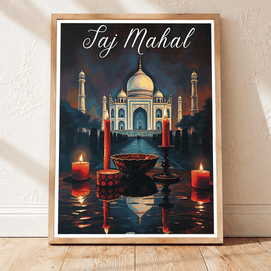 Taj Mahal travel poster – artwork presentation view 1