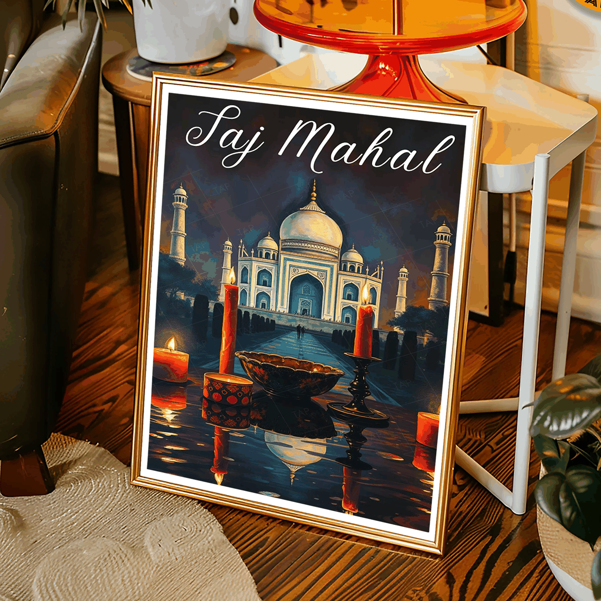 Taj Mahal travel poster – artwork presentation view 3