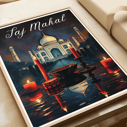 Taj Mahal travel poster – artwork presentation view 2