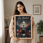 Taj Mahal travel poster – artwork presentation view 6