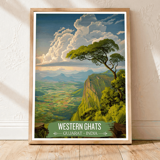Western Ghats travel poster – artwork presentation view 1