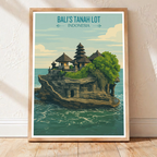 Bali's Tanah Lot - Indonesia - Travel Art Wall Deco Poster - Art Print - Travel Art Poster
