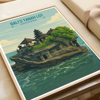 Bali's Tanah Lot - Indonesia - Travel Art Wall Deco Poster - Art Print - Travel Art Poster