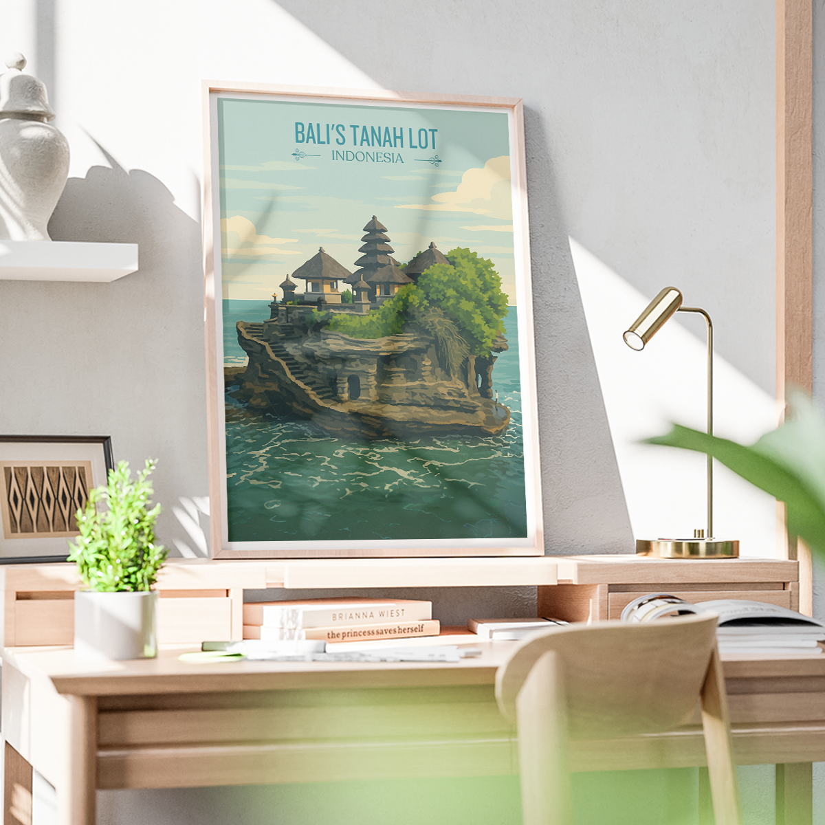 Bali's Tanah Lot - Indonesia - Travel Art Wall Deco Poster - Art Print - Travel Art Poster