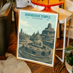 Borobudur Temple - Indonesia - Travel Art Wall Deco Poster - Art Print - Travel Art Poster