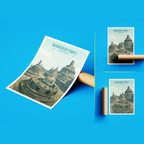 Borobudur Temple - Indonesia - Travel Art Wall Deco Poster - Art Print - Travel Art Poster
