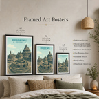 Borobudur Temple - Indonesia - Travel Art Wall Deco Poster - Art Print - Travel Art Poster