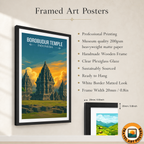 Borobudur Temples - Indonesia - Travel Art Wall Deco Poster - Art Print - Travel Art Poster