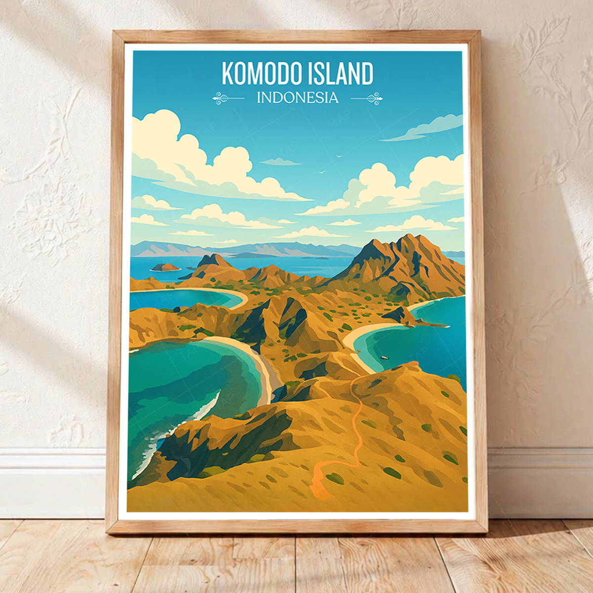 Komodo Island - Indonesia - Travel Art Wall Deco Poster - Art Print - Travel Art Poster