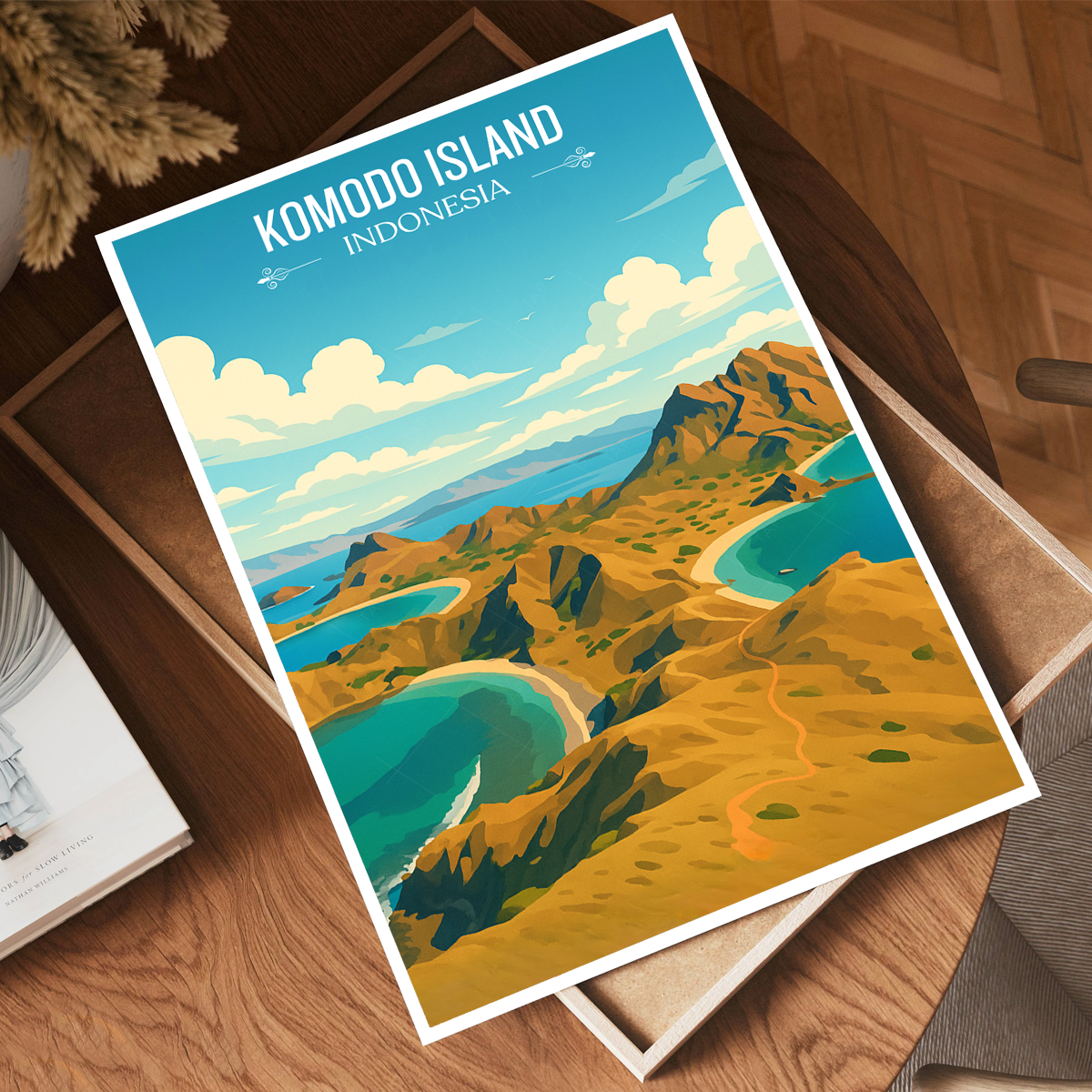Komodo Island - Indonesia - Travel Art Wall Deco Poster - Art Print - Travel Art Poster