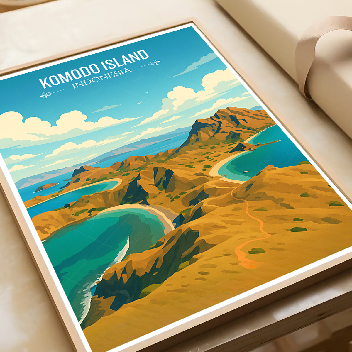 Komodo Island - Indonesia - Travel Art Wall Deco Poster - Art Print - Travel Art Poster