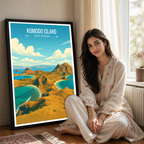 Komodo Island - Indonesia - Travel Art Wall Deco Poster - Art Print - Travel Art Poster