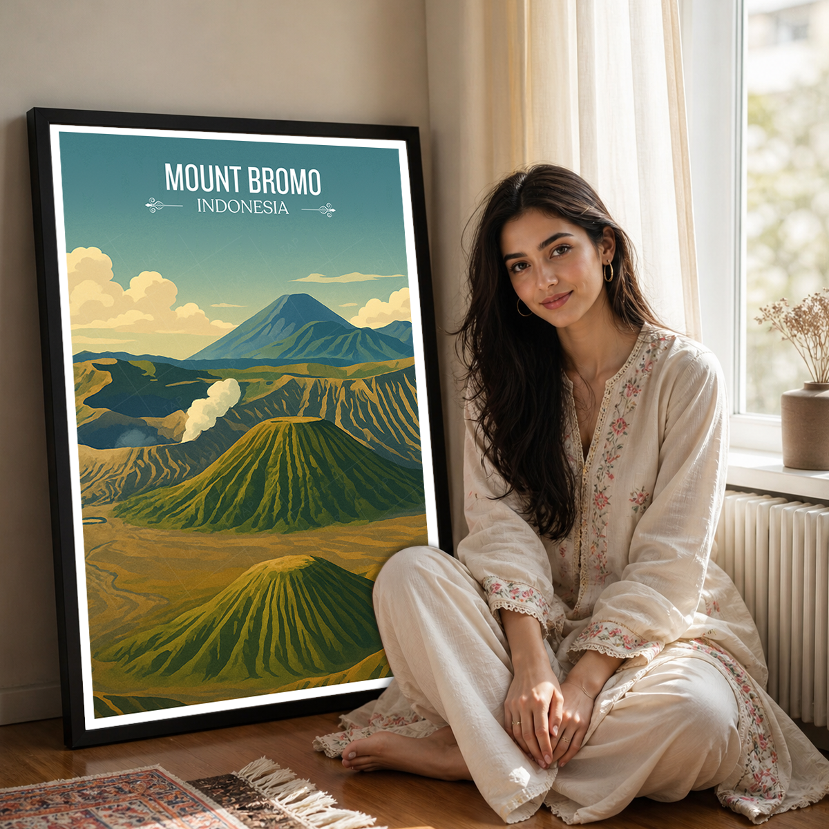 Mount Bromo - Indonesia - Travel Art Wall Deco Poster - Art Print - Travel Art Poster