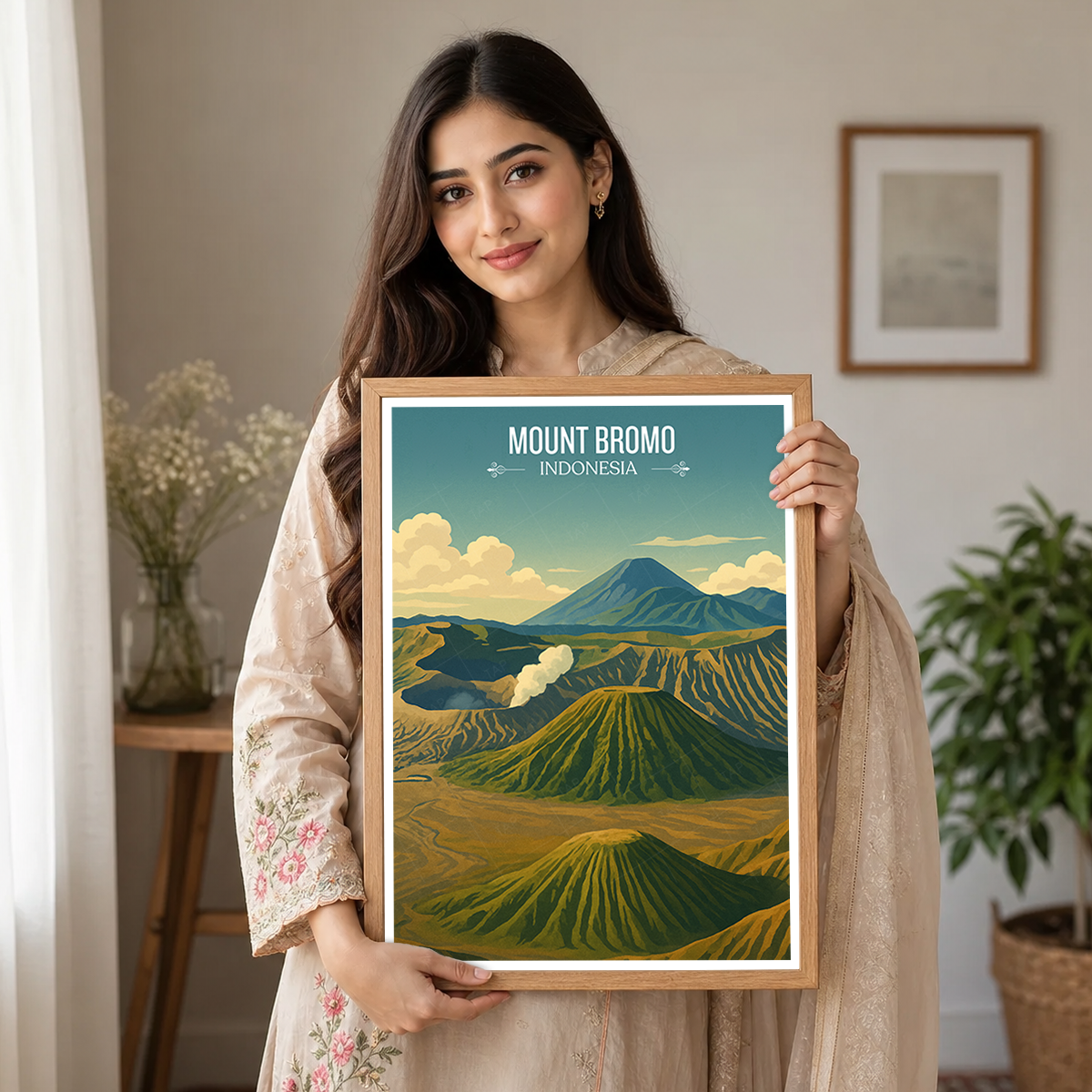 Mount Bromo - Indonesia - Travel Art Wall Deco Poster - Art Print - Travel Art Poster