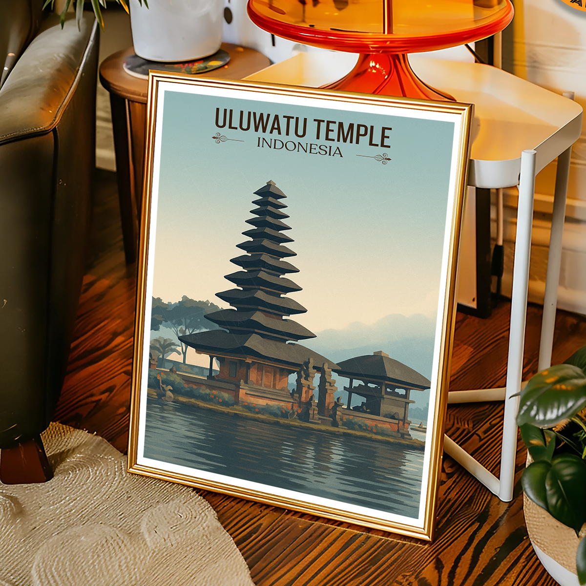 Uluwatu Temple - Indonesia - Travel Art Wall Deco Poster - Art Print - Travel Art Poster