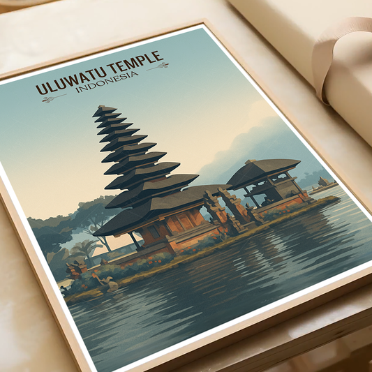Uluwatu Temple - Indonesia - Travel Art Wall Deco Poster - Art Print - Travel Art Poster