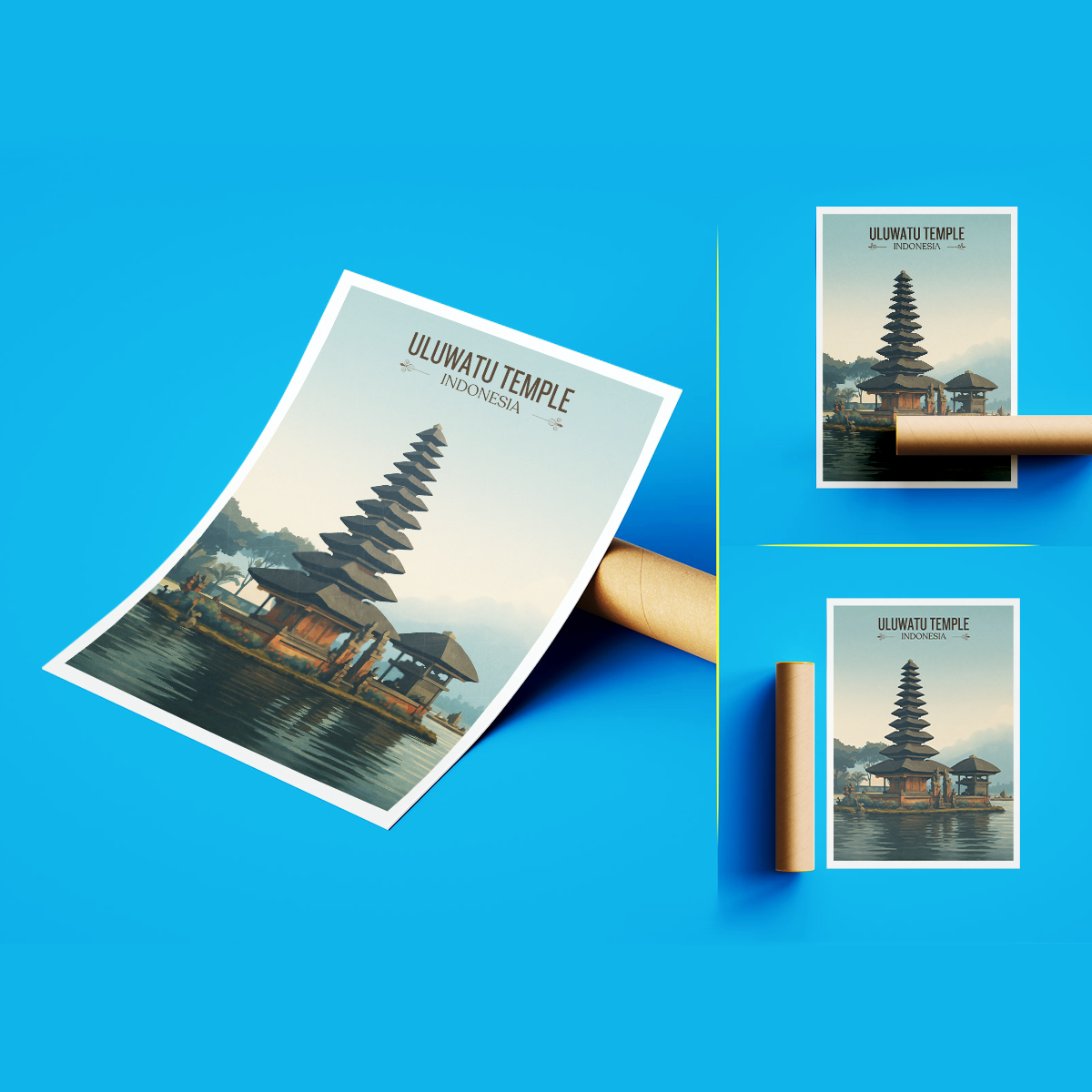 Uluwatu Temple - Indonesia - Travel Art Wall Deco Poster - Art Print - Travel Art Poster