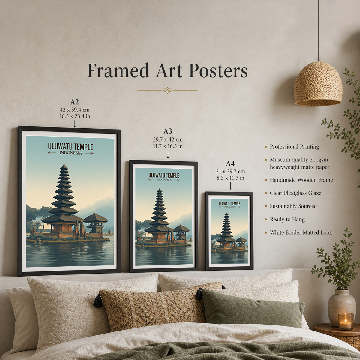 Uluwatu Temple - Indonesia - Travel Art Wall Deco Poster - Art Print - Travel Art Poster