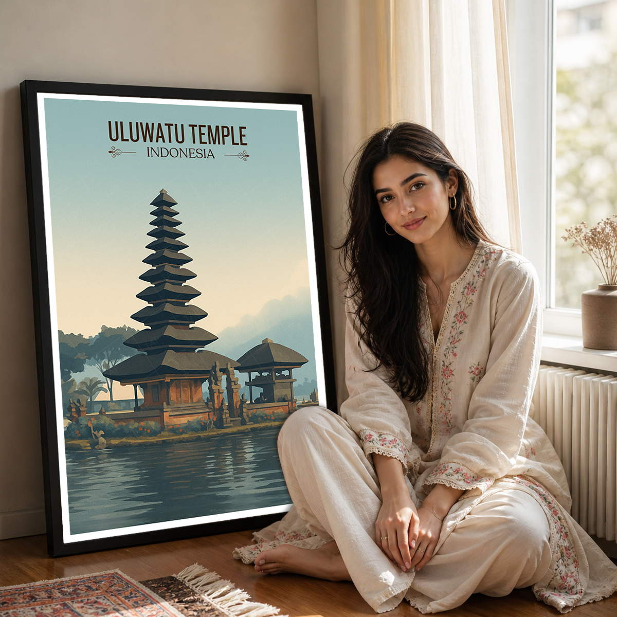 Uluwatu Temple - Indonesia - Travel Art Wall Deco Poster - Art Print - Travel Art Poster