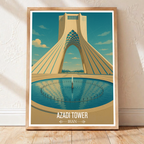 Azadi Tower - Iran - Travel Art Wall Deco Poster - Art Print - Travel Art Poster