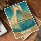 Azadi Tower - Iran - Travel Art Wall Deco Poster - Art Print - Travel Art Poster