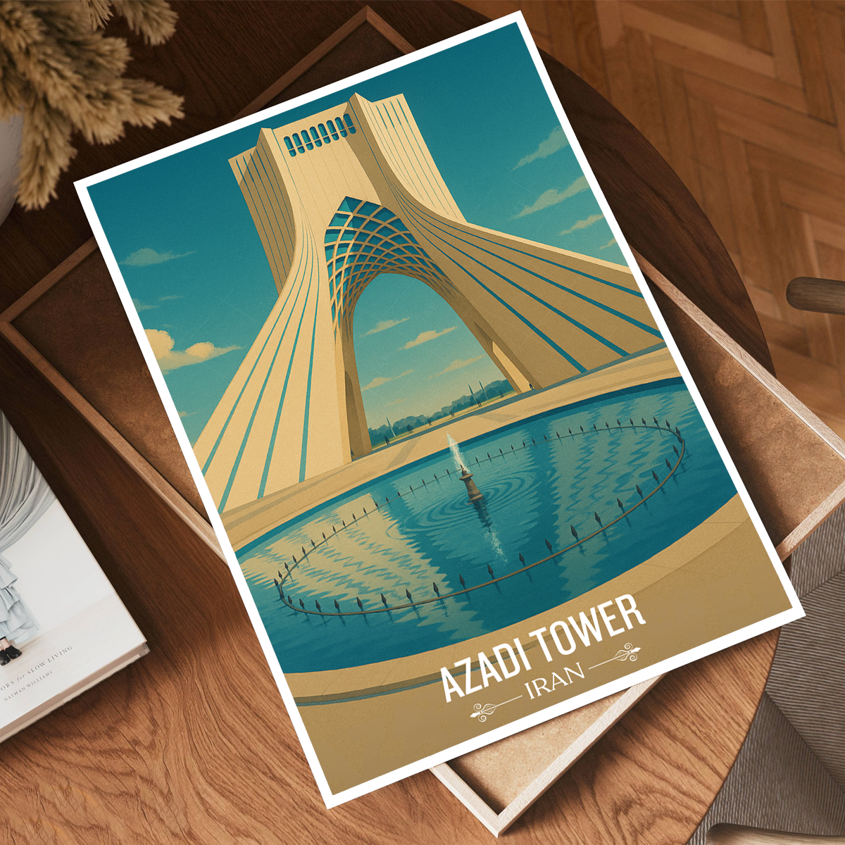 Azadi Tower - Iran - Travel Art Wall Deco Poster - Art Print - Travel Art Poster