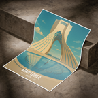 Azadi Tower - Iran - Travel Art Wall Deco Poster - Art Print - Travel Art Poster