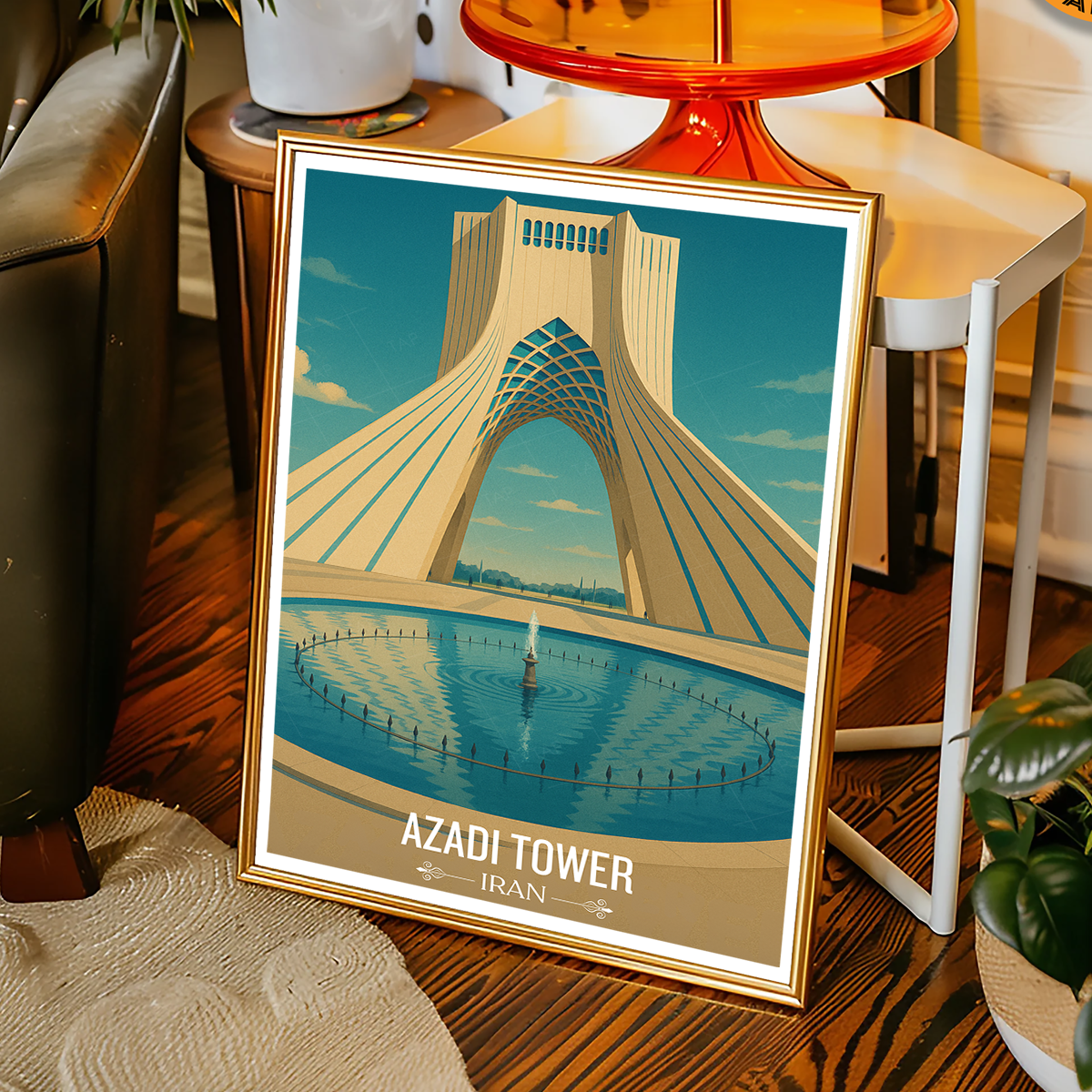 Azadi Tower - Iran - Travel Art Wall Deco Poster - Art Print - Travel Art Poster