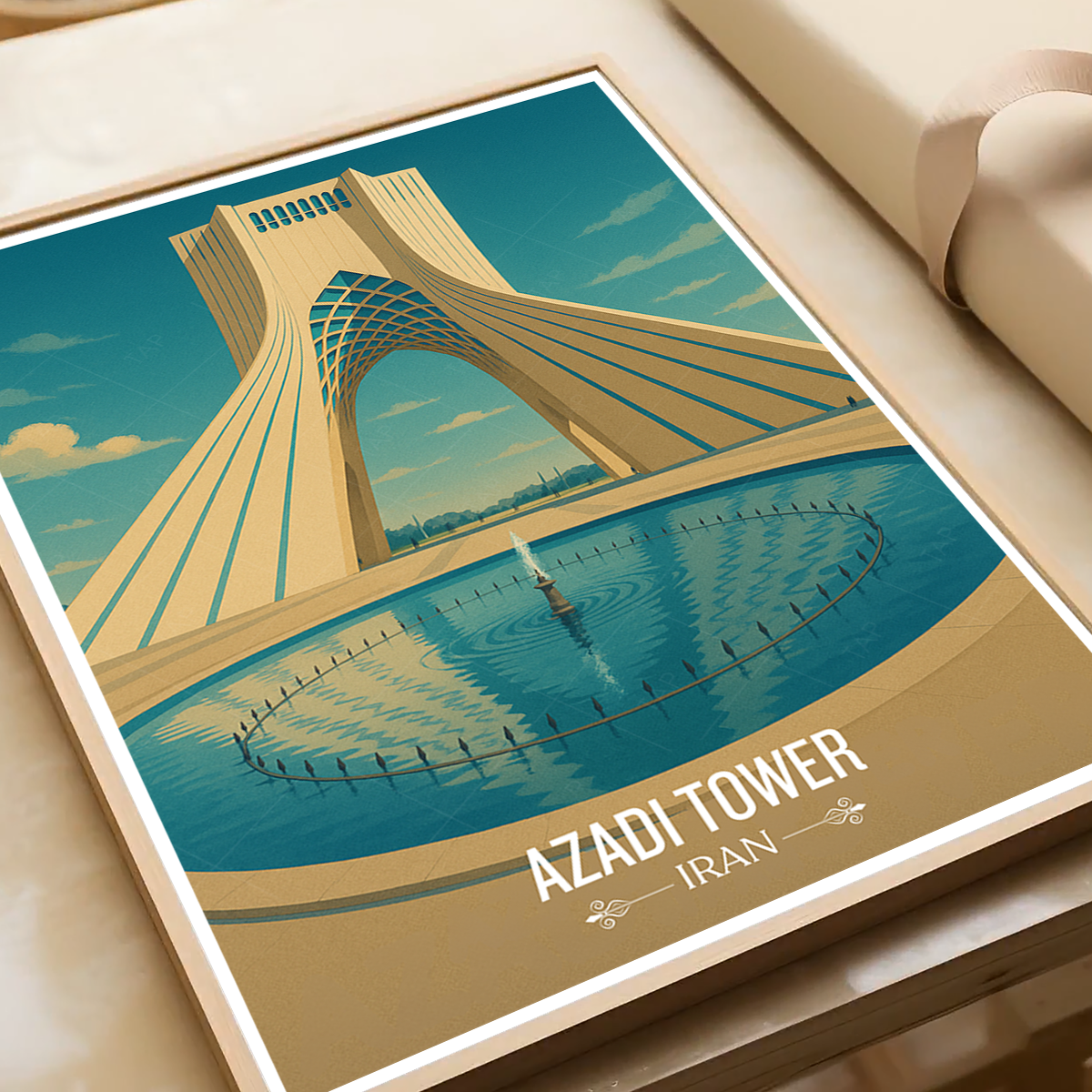 Azadi Tower - Iran - Travel Art Wall Deco Poster - Art Print - Travel Art Poster
