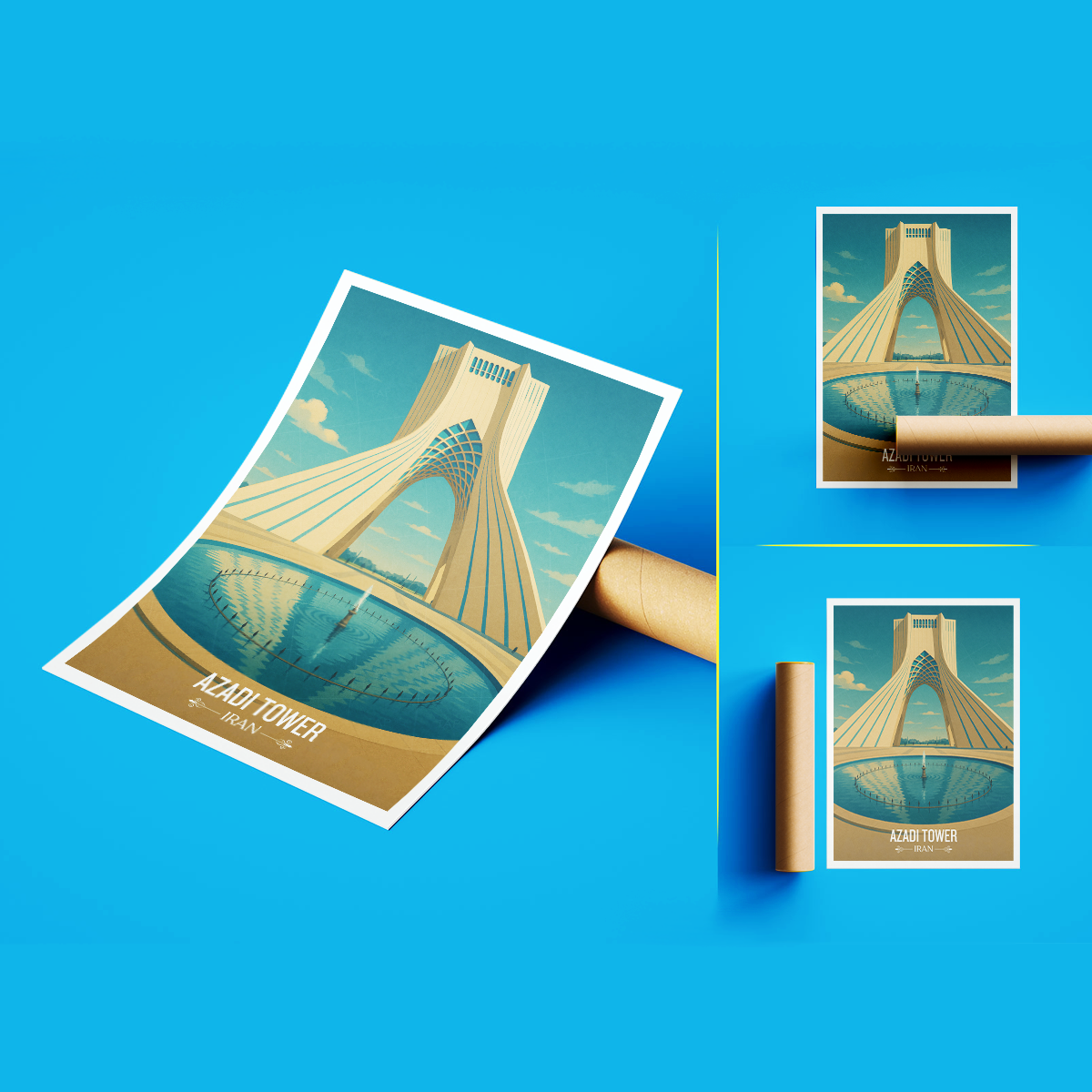 Azadi Tower - Iran - Travel Art Wall Deco Poster - Art Print - Travel Art Poster