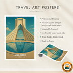 Azadi Tower - Iran - Travel Art Wall Deco Poster - Art Print - Travel Art Poster