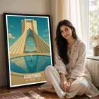 Azadi Tower - Iran - Travel Art Wall Deco Poster - Art Print - Travel Art Poster