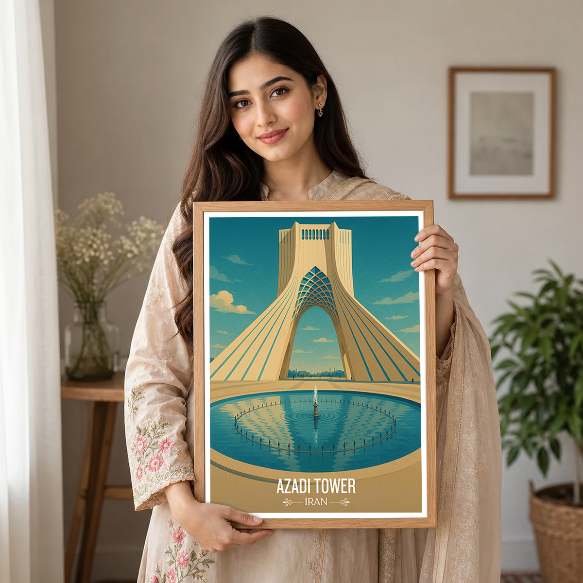 Azadi Tower - Iran - Travel Art Wall Deco Poster - Art Print - Travel Art Poster