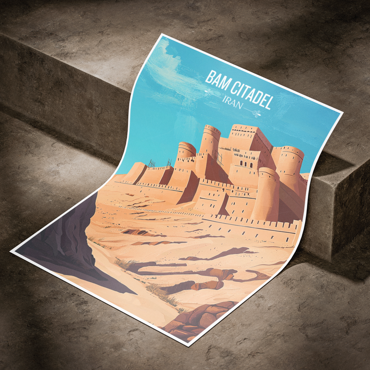 Bam Citadel - Iran - Travel Art Wall Deco Poster - Art Print - Travel Art Poster