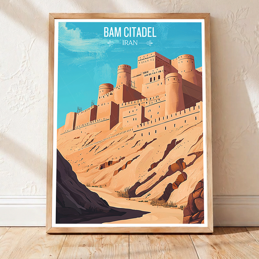 Bam Citadel - Iran - Travel Art Wall Deco Poster - Art Print - Travel Art Poster